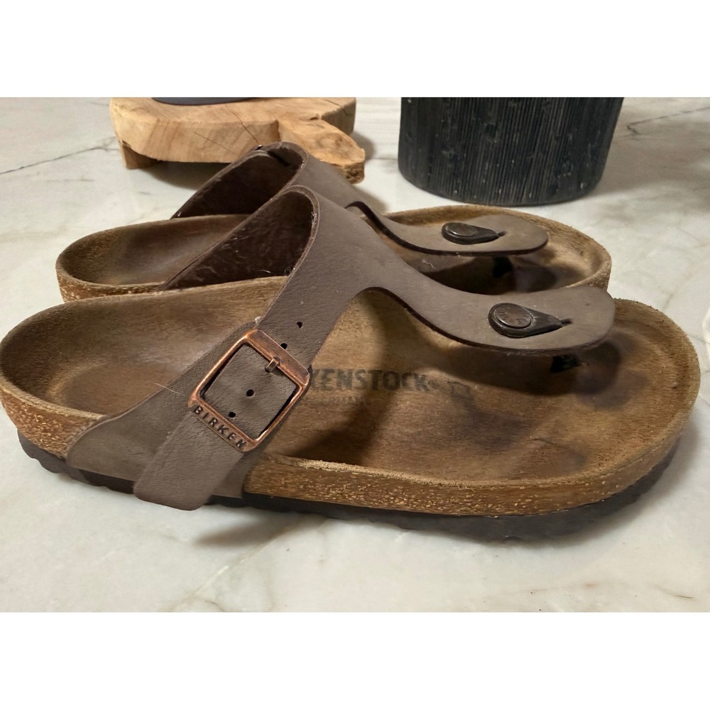 Birkenstock Gizeh Mocha Birko-Flor Thong Sandals Cork Footbed EU 37 US 6-6.5